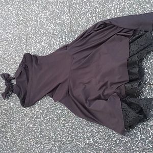 Halter Tie Dress, Small Black w/ Lacey faux slip, Designed and Made in Canada